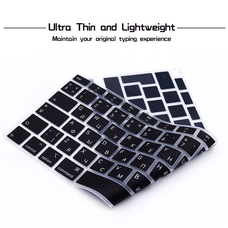 HRH Ultra Thin Russian Language Silicone Keyboard Cover Skin for MacBook Air 13 Inch 2020 with Touch ID (MODLE A2179 and A2337 M1 Chip,UK/EU Layout) Keyboard Accessories Protector - Image 3